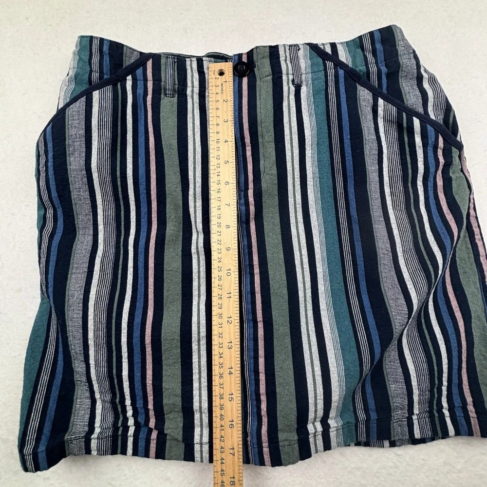 Christopher & Banks Womens Skort 12 Striped A-Line Built-in Shorts‎ Coastal